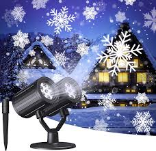 BOIROS LED Weihnachtsprojektor mit Schneeflocken