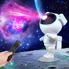 hangyiwei LED Astronauten Sternenhimmel Projektor – 360° Rotationsprojektor mit Fernbedienung und Timer