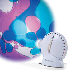 Mathmos Raumprojektor Weiß mit Lava-Lampe Effekt Violett/Blau