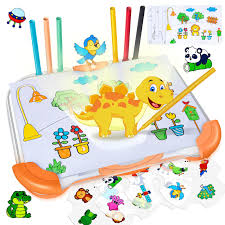 JONRRYIN Zeichenprojektor für Kreatives Zeichnen – 64 Motive für Kinder ab 3 Jahren