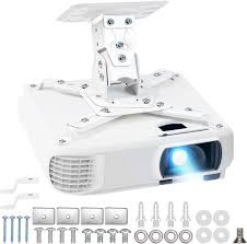 BELLE VOUS Weiße Deckenhalterung für Beamer – 8 kg Tragkraft